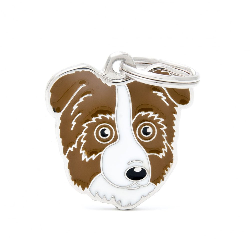 תג שם לכלב עם חריטה AUSTRALIAN SHEPHERD BROWN-MF75