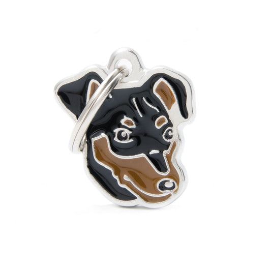 תג שם לכלב עם חריטה PINSCHER BLACK-MF26