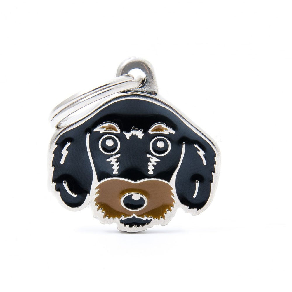 תג שם לכלב עם חריטה DACHSHUND BLACK TEN MF19N