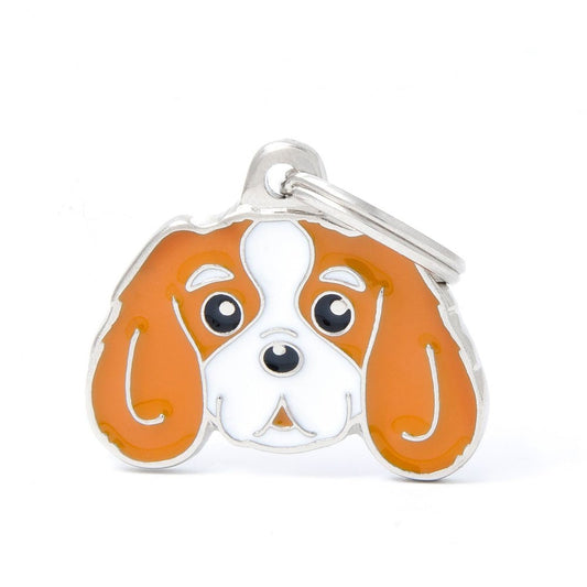 תג שם לכלב עם חריטה CAVALIER KING ORANGE-MF22