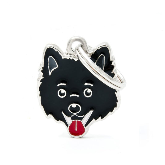 תג שם לכלב עם חריטה ITALIAN SPITZ BLACK-MF29N