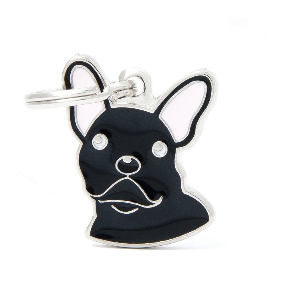 תג שם לכלב עם חריטה FRENCH BULLDOG BLACK-MF24